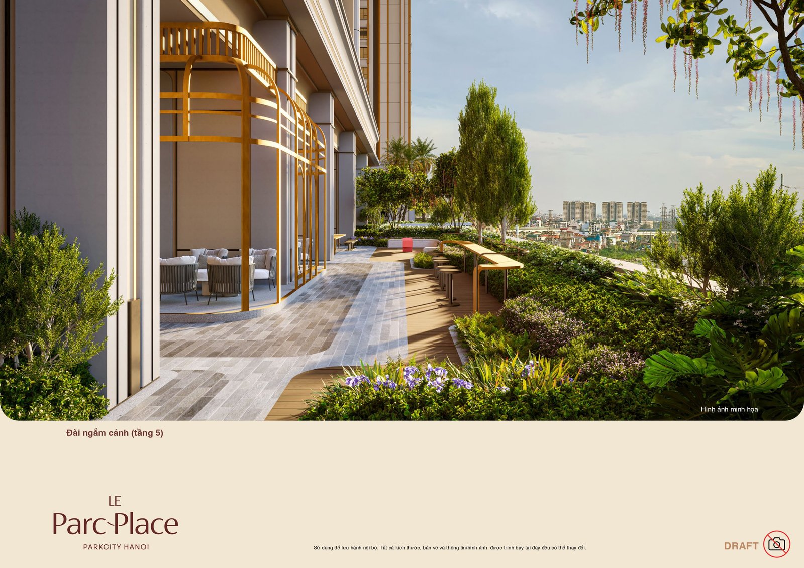 Đài ngắm cảnh và vườn treo tại Le Parc Place ParkCity