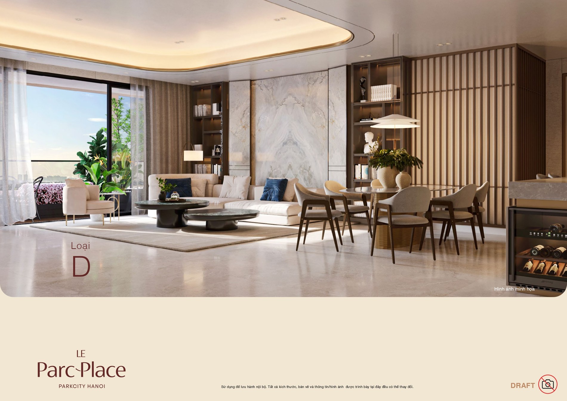 Mặt bằng Sky Villa loại D1 Le Parc Place — 4 phòng ngủ + 1, 238,36m²