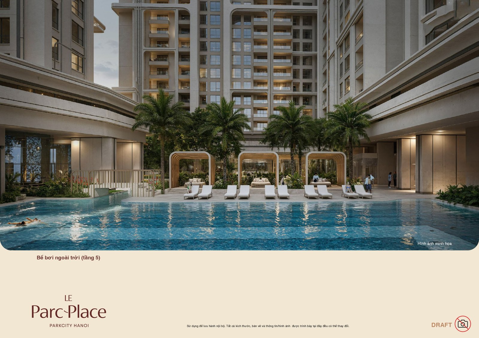 Bể bơi ngoài trời Le Parc Place giữa cảnh quan xanh — xu hướng sống wellness