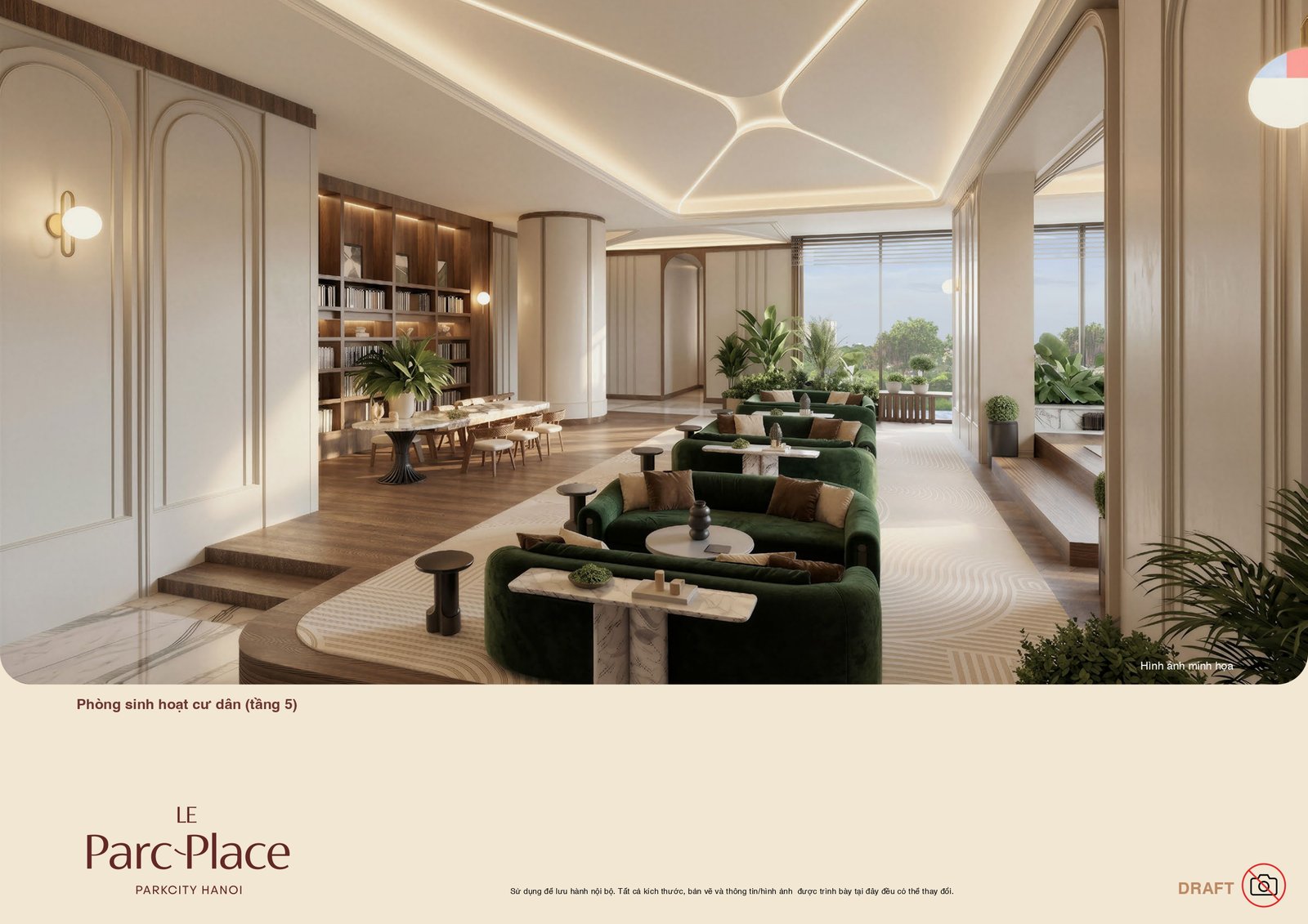 Phòng sinh hoạt cư dân Le Parc Place — không gian kết nối cộng đồng