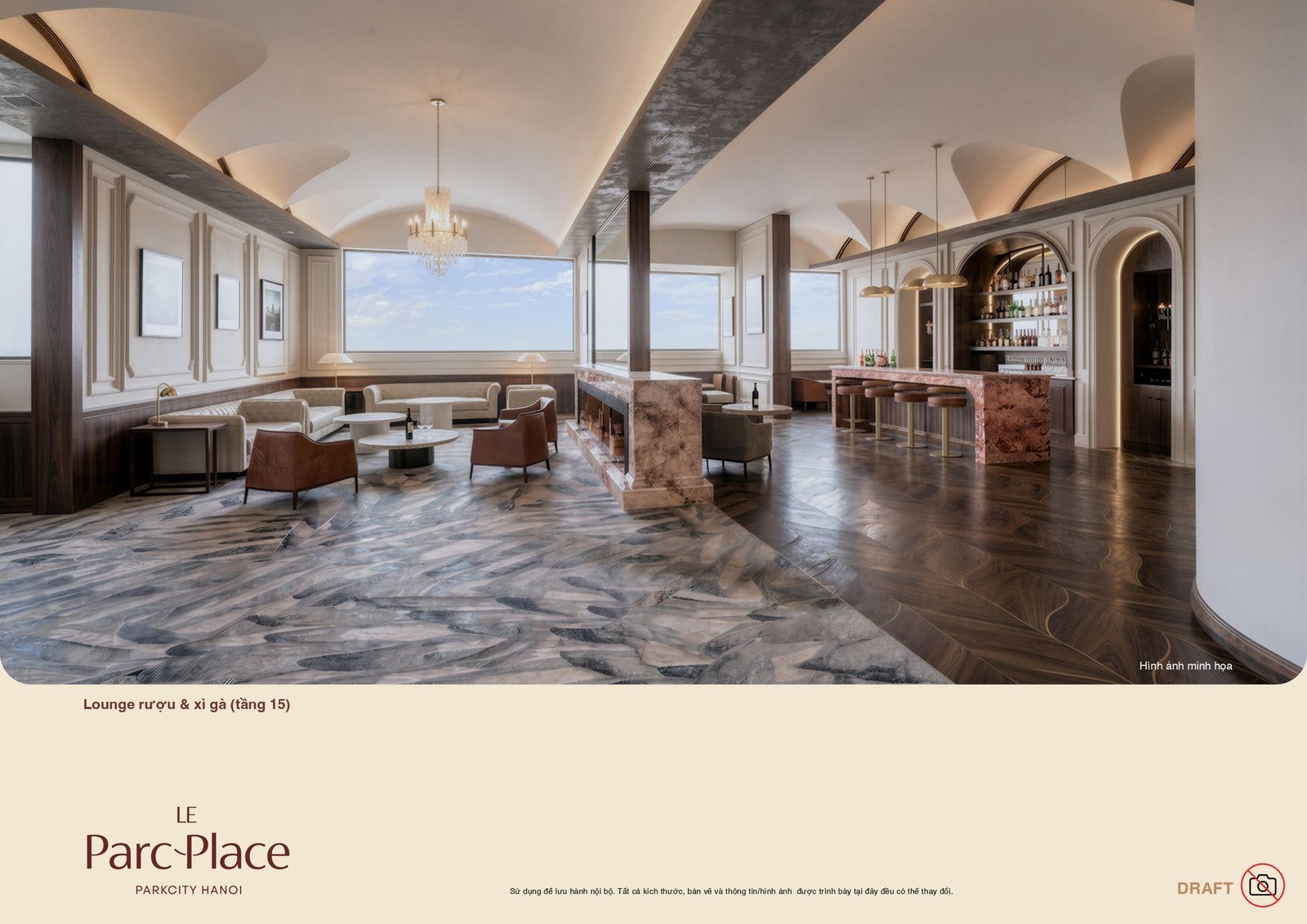 Sky Club - lounge rượu và xì gà tầng 15 Le Parc Place